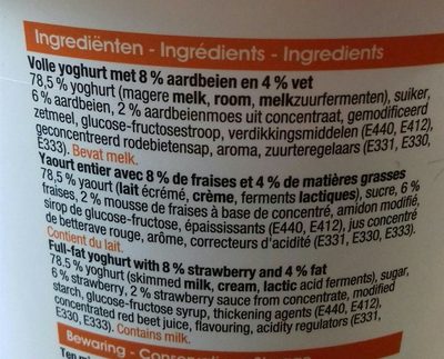 Fruit yoghurt - Ingrédients