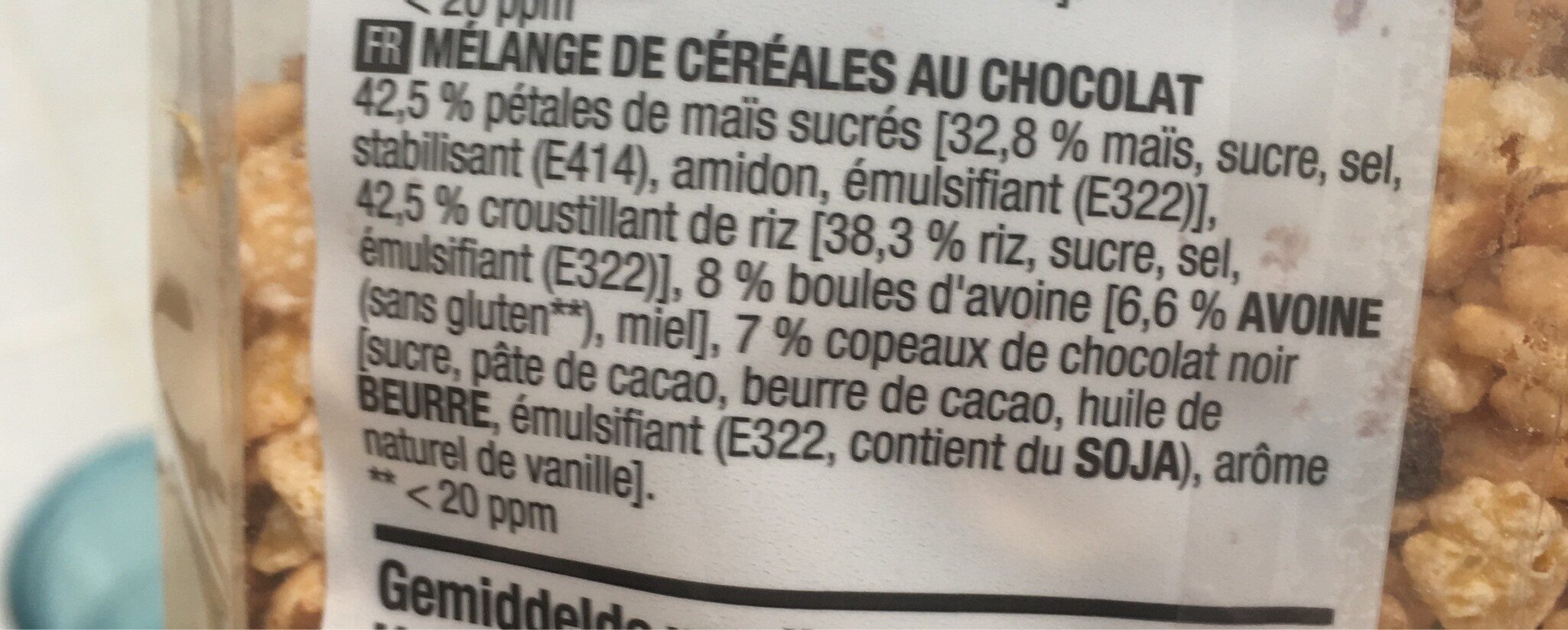 Céréales au chocolat - Ingrédients