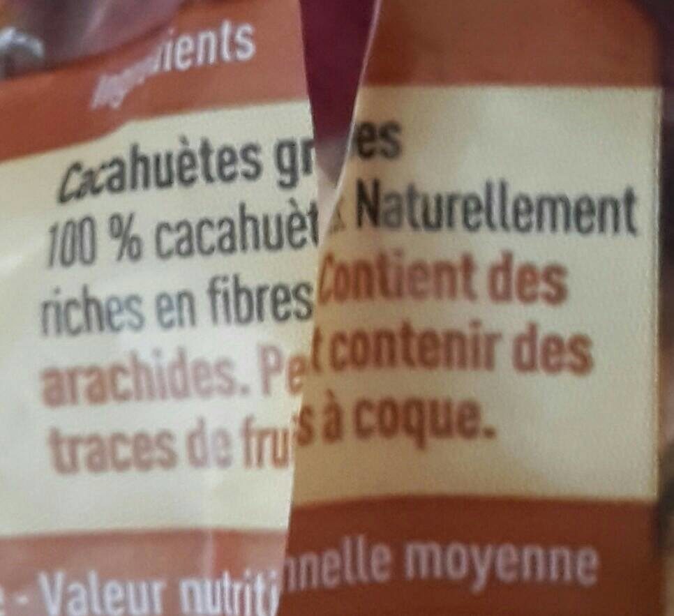 Cacahuètes Grillées - Ingrédients