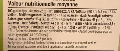 Noisettes chocolat au lait - Voedingswaarden - fr