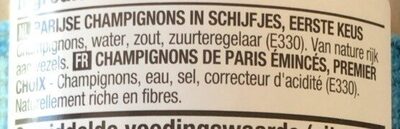 Champignons de Paris émincés - Ingredients - fr