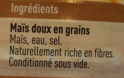 Maïs doux - Ingrediënten - fr