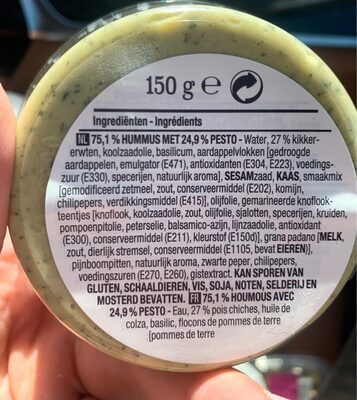 Hummus au pesto - Voedingswaarden - fr