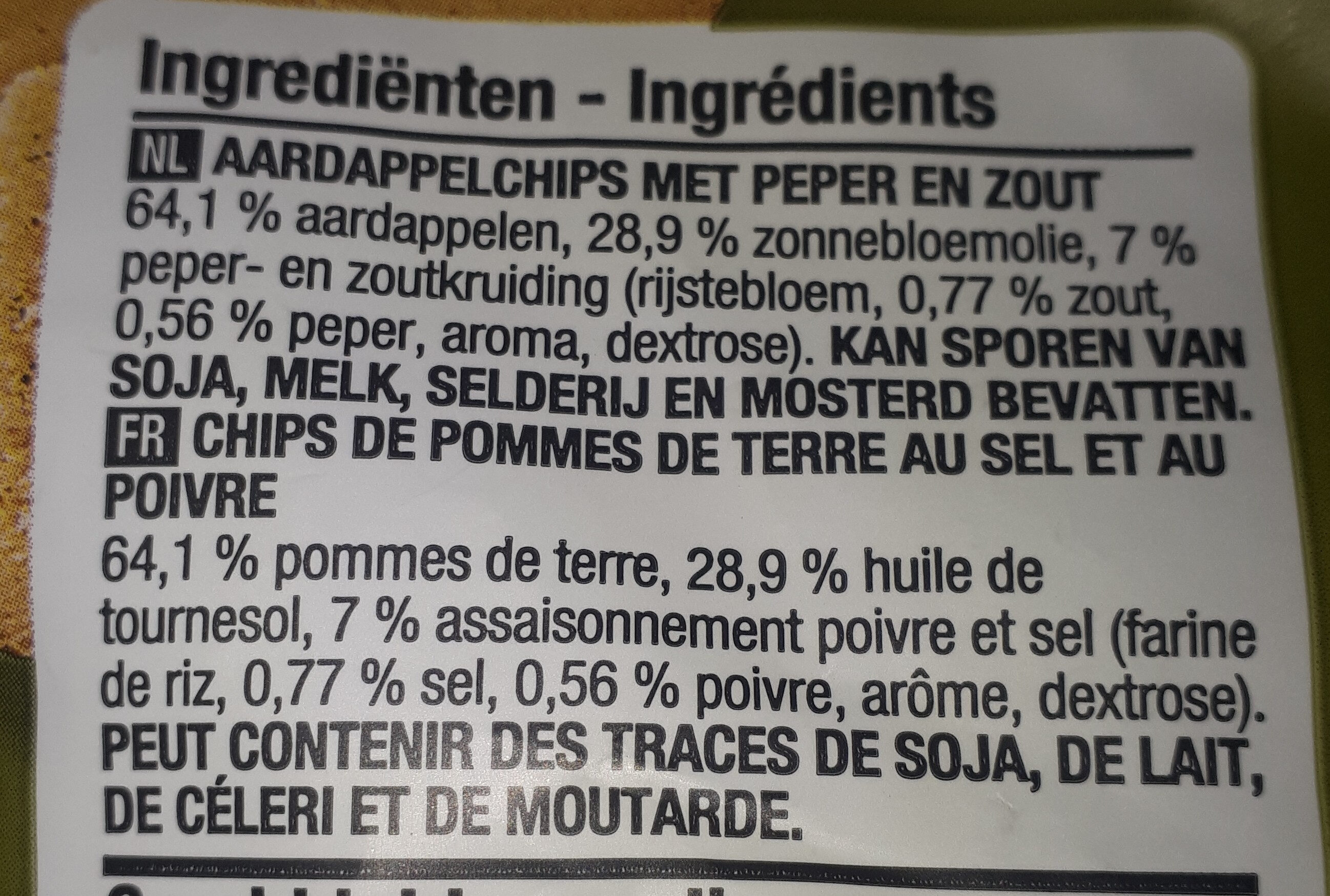 Salt & Pepper Ribble Chips - Ingrediënten