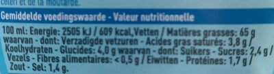 Sauce Tartare - Voedingswaarden - fr