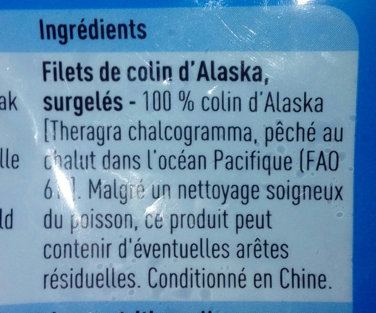 Filets de colin d'Alaska - Ingrediënten - fr