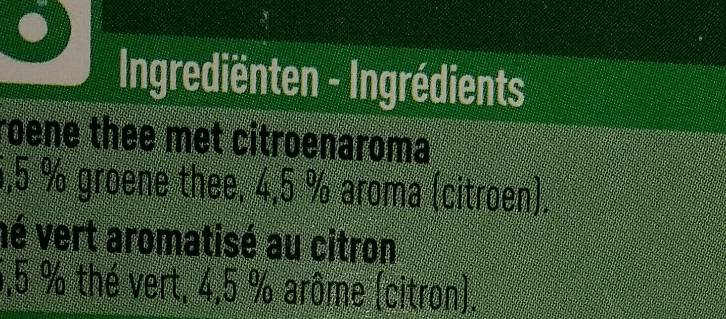 Green tea lemon - Ingrédients