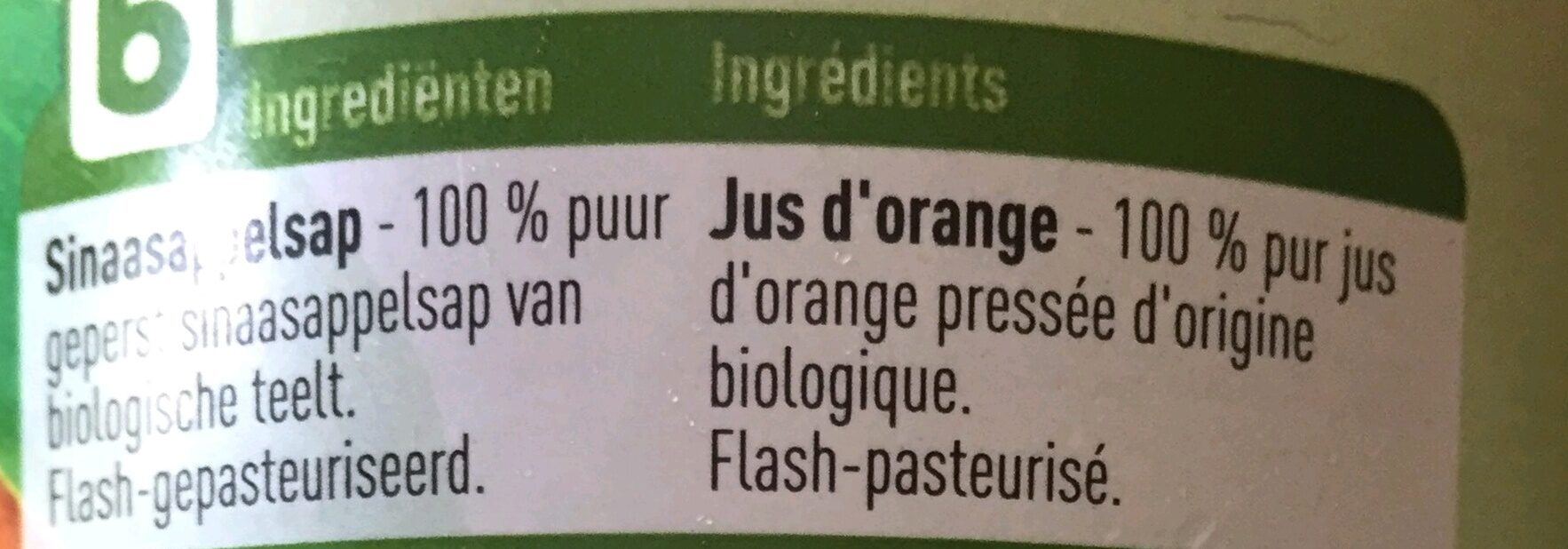 Jus d'orange - Ingrediënten