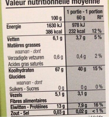 Quinoa tricolore - Voedingswaarden - fr