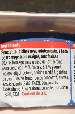 Fromage frais 0% fraise - Ingrédients