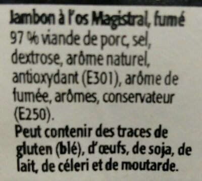 Jambon à l'os Magistral - Tableau nutritionnel