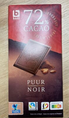 72% Cacao Côte d'Ivoire Puur/Noir - Product - fr