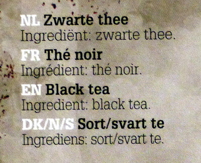 Oxfam Black Tea - Ingrediënten - fr