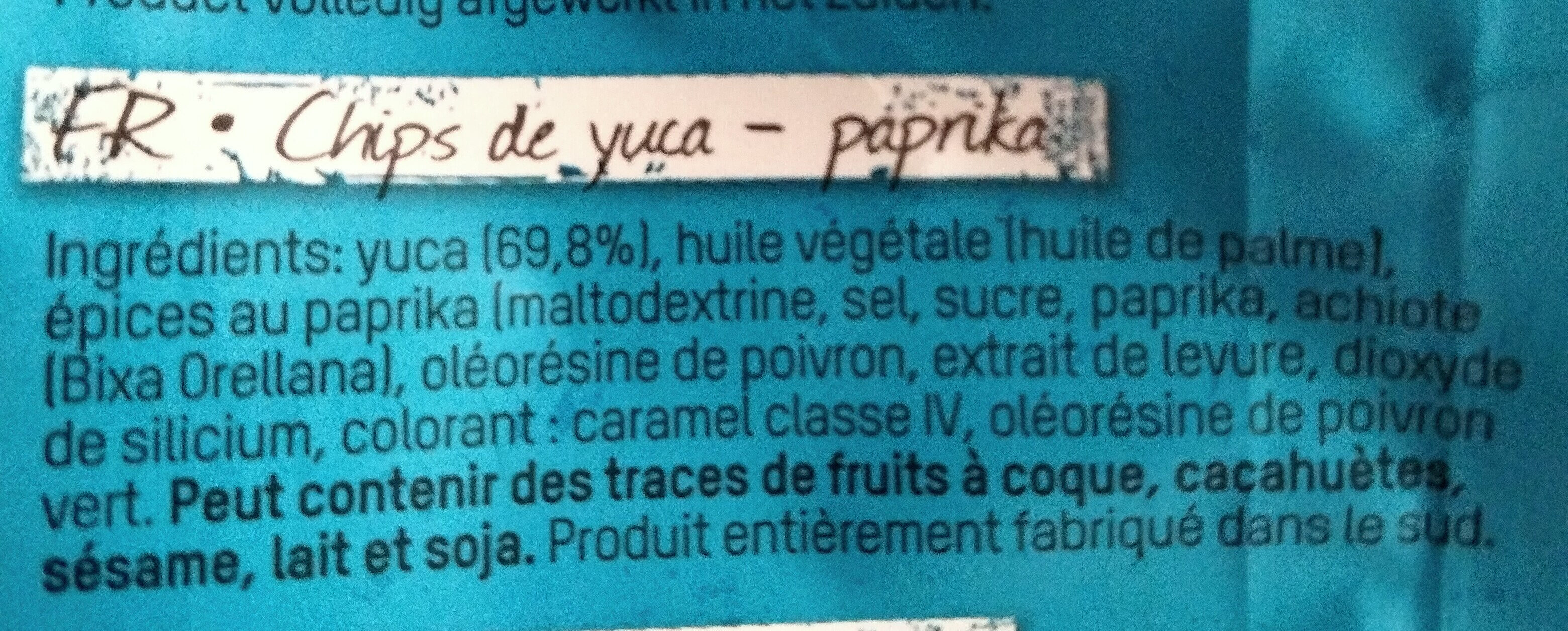 Yuca chips paprika - Ingredients - fr