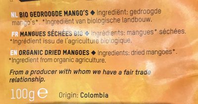 Dried mango - Ingredients - fr