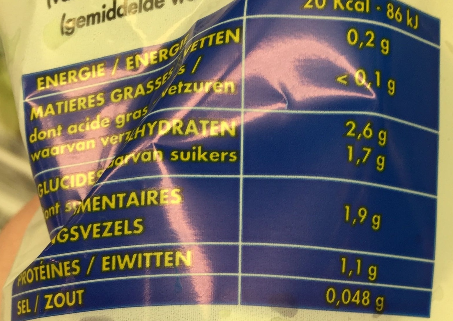 Salade Mélangée - Nutrition facts - fr