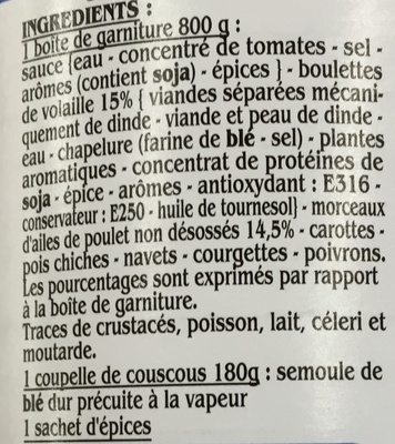 Couscous à la volaille - Ingredients - fr