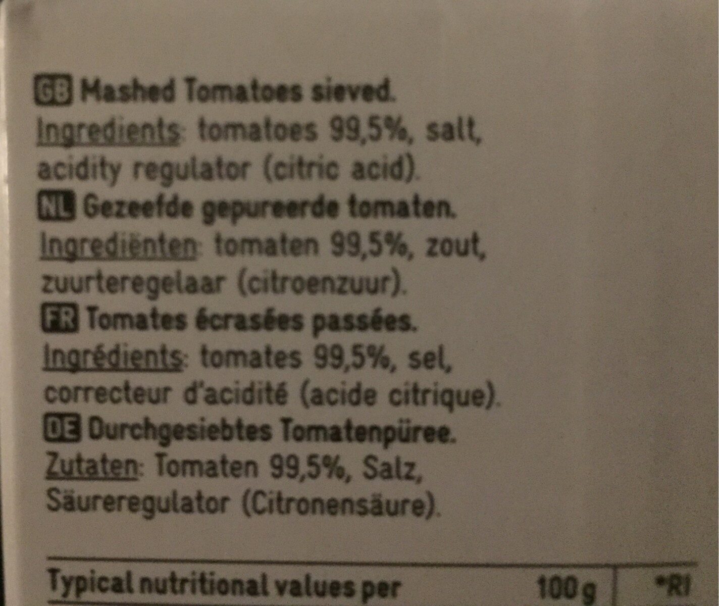 Passata - Ingrediënten - fr