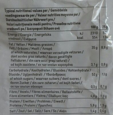 Salted Crispq - Tableau nutritionnel - en