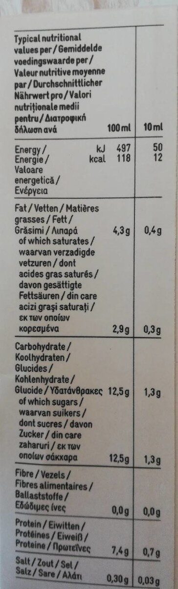 Condensed Milk Semi-skimmed - Voedingswaarden - en