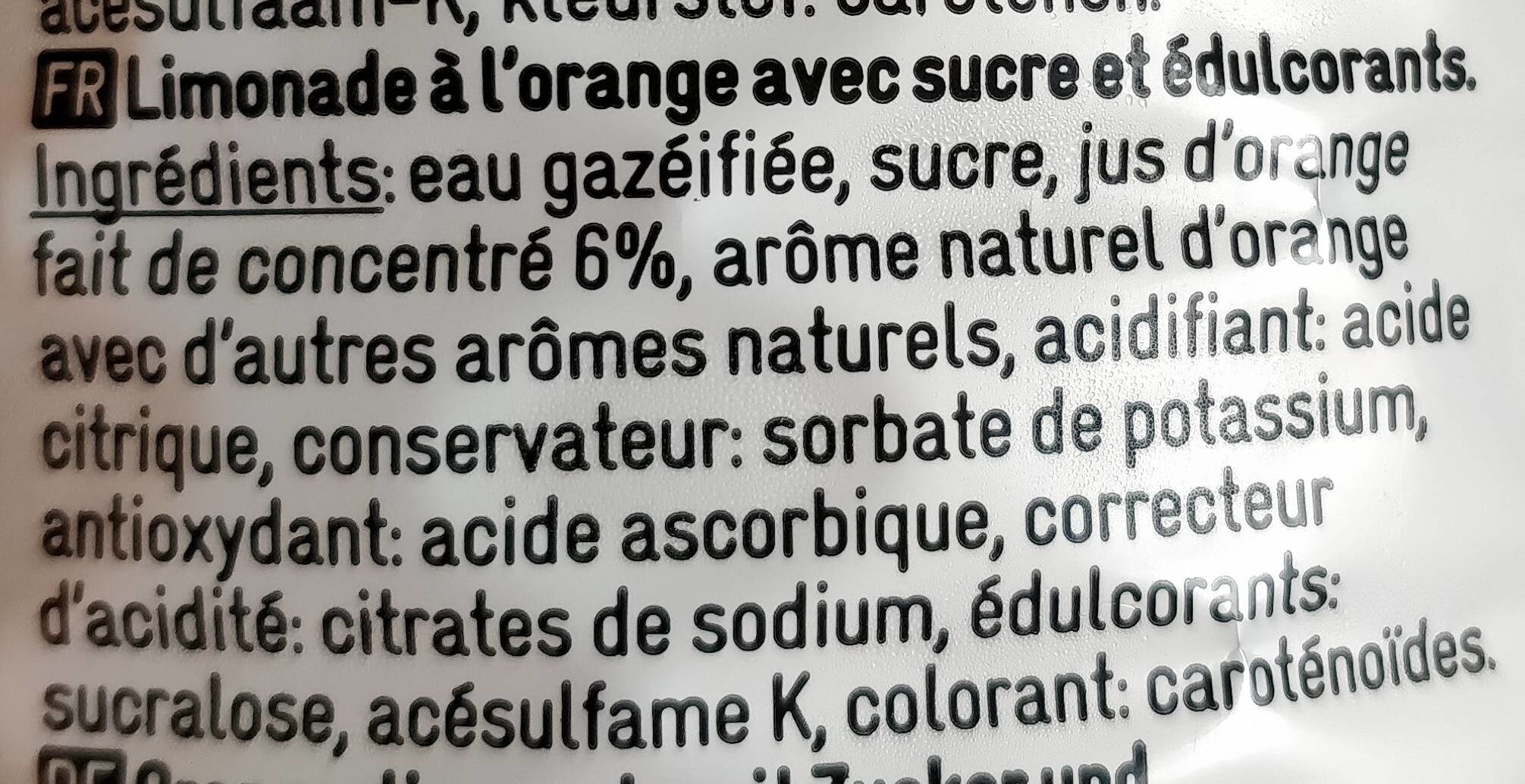 Lemonade Orange - Ingrediënten - fr