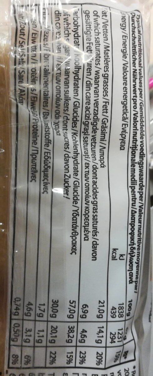 Frangipanes - Nutrition facts - fr