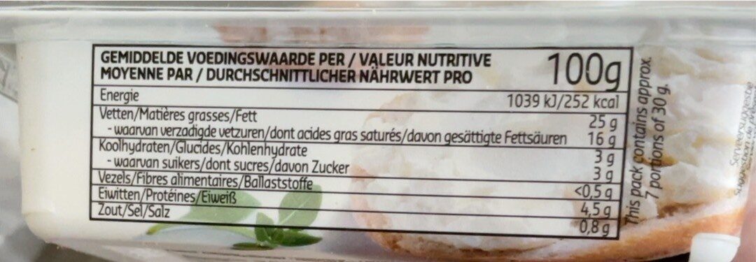 Fromage frais nature - Voedingswaarden - fr