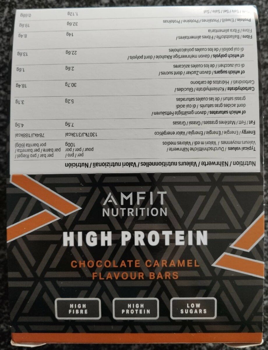 High protein chocolate caramel flavour bars - Product - es