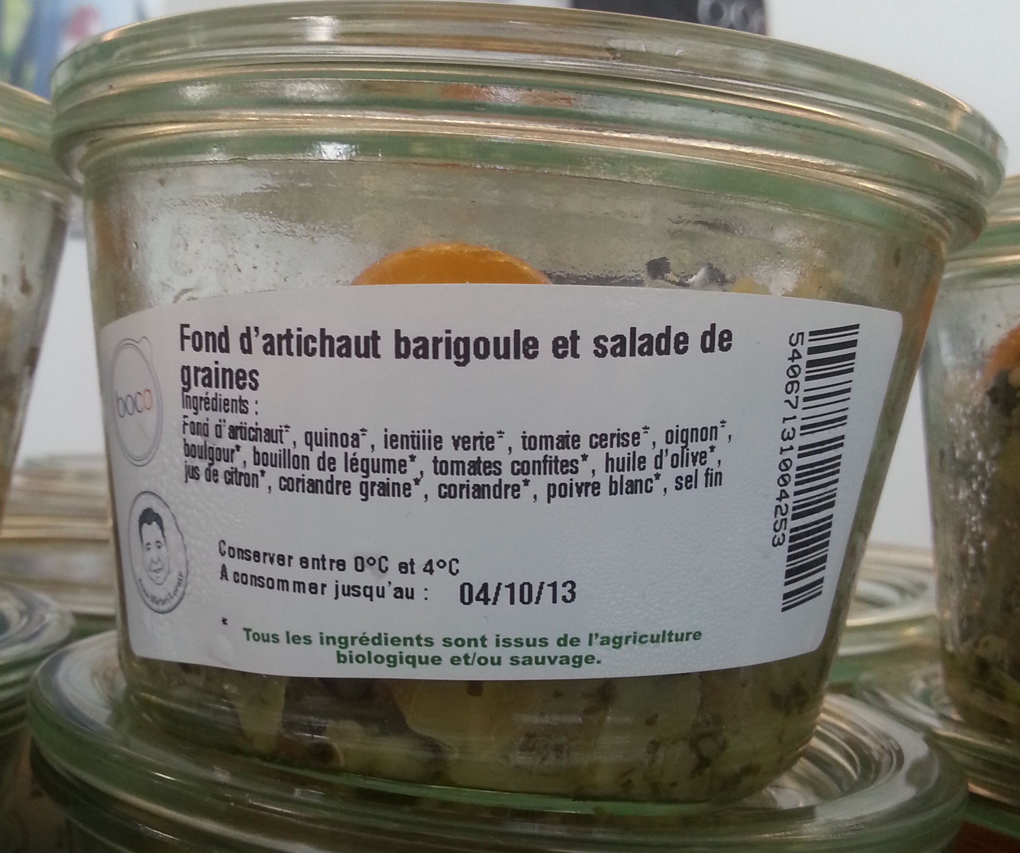 Fond d'artichaut barigoule et salade de graines - Product - fr