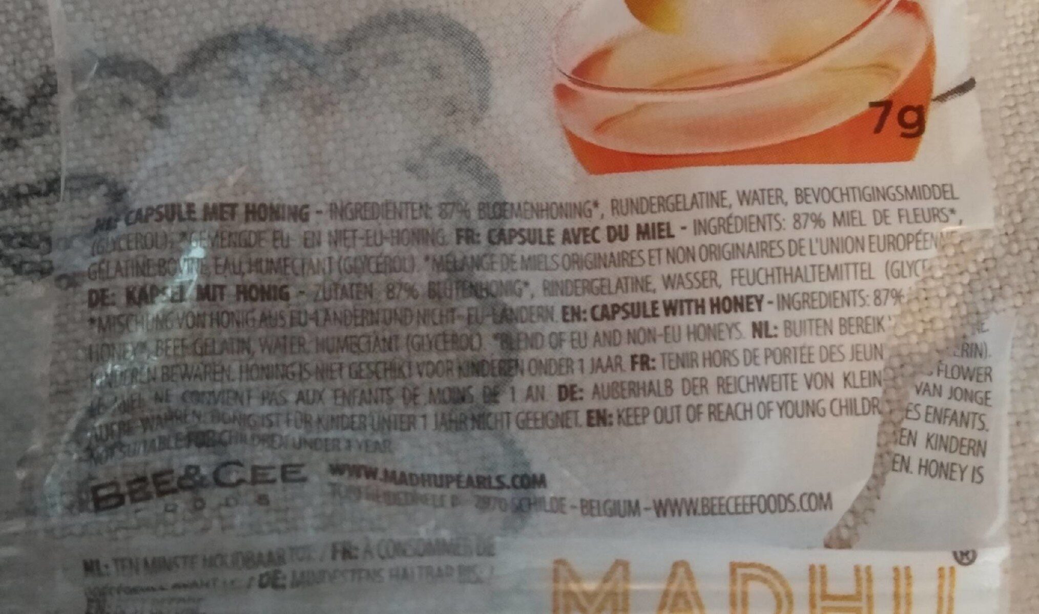 Madhu - capsule de miel - Ingredients - fr