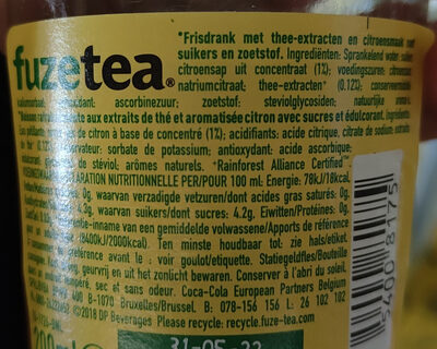Fuze Tea citron - Ingredients - nl