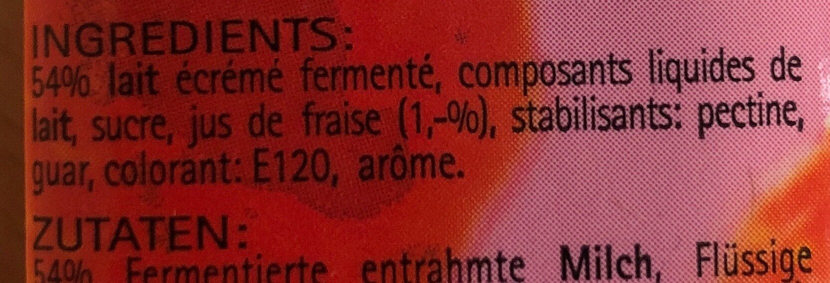 Inex Drink Fraise - Ingredients - fr