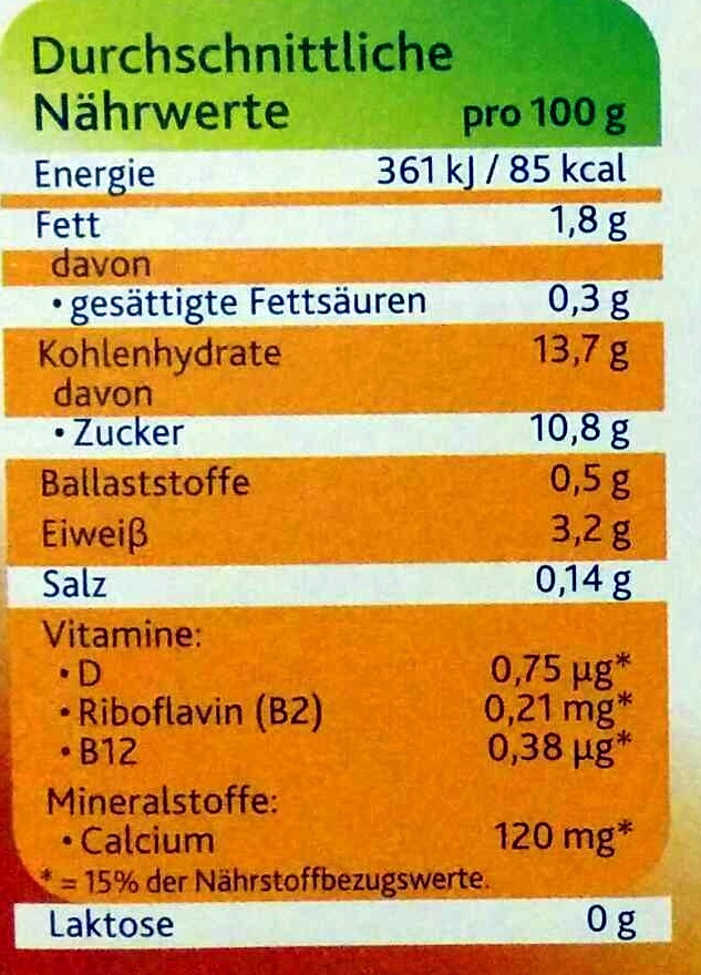 Caramel plant-based dessert - Nährwertangaben