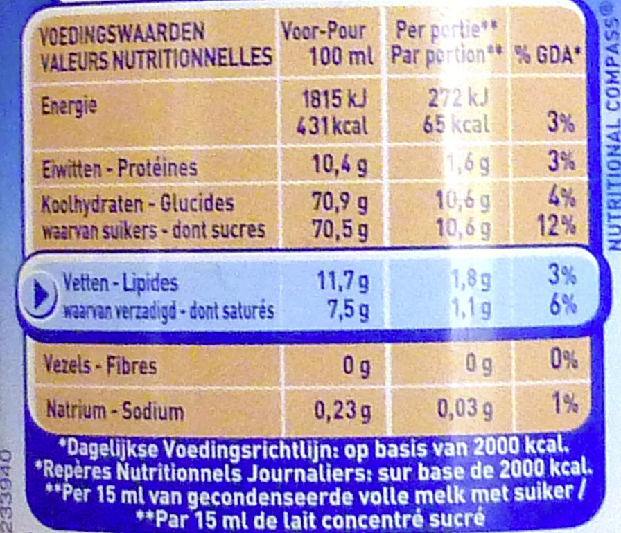 Nestlé - Voedingswaarden - fr