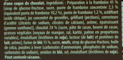 Pim's framboise - Ingrediënten - fr
