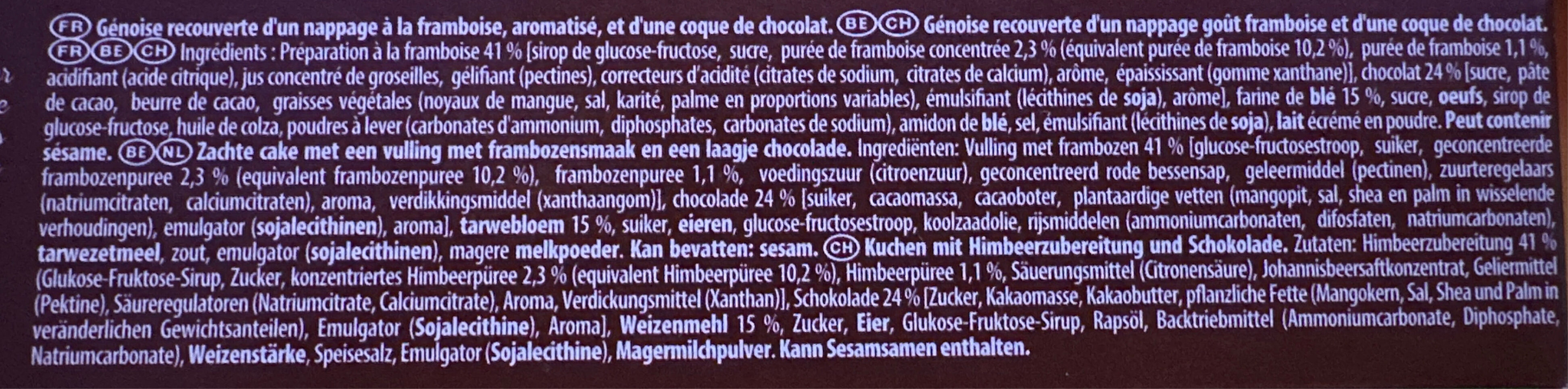 Pim's framboise - Ingredients - fr