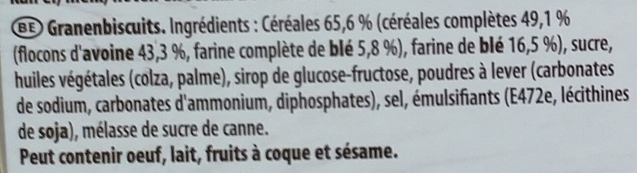 Grany Biscuit Céréales - المكونات - fr