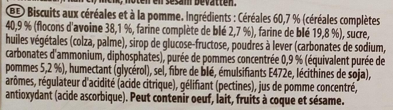 Biscuit Grany pomme - Ingrédients
