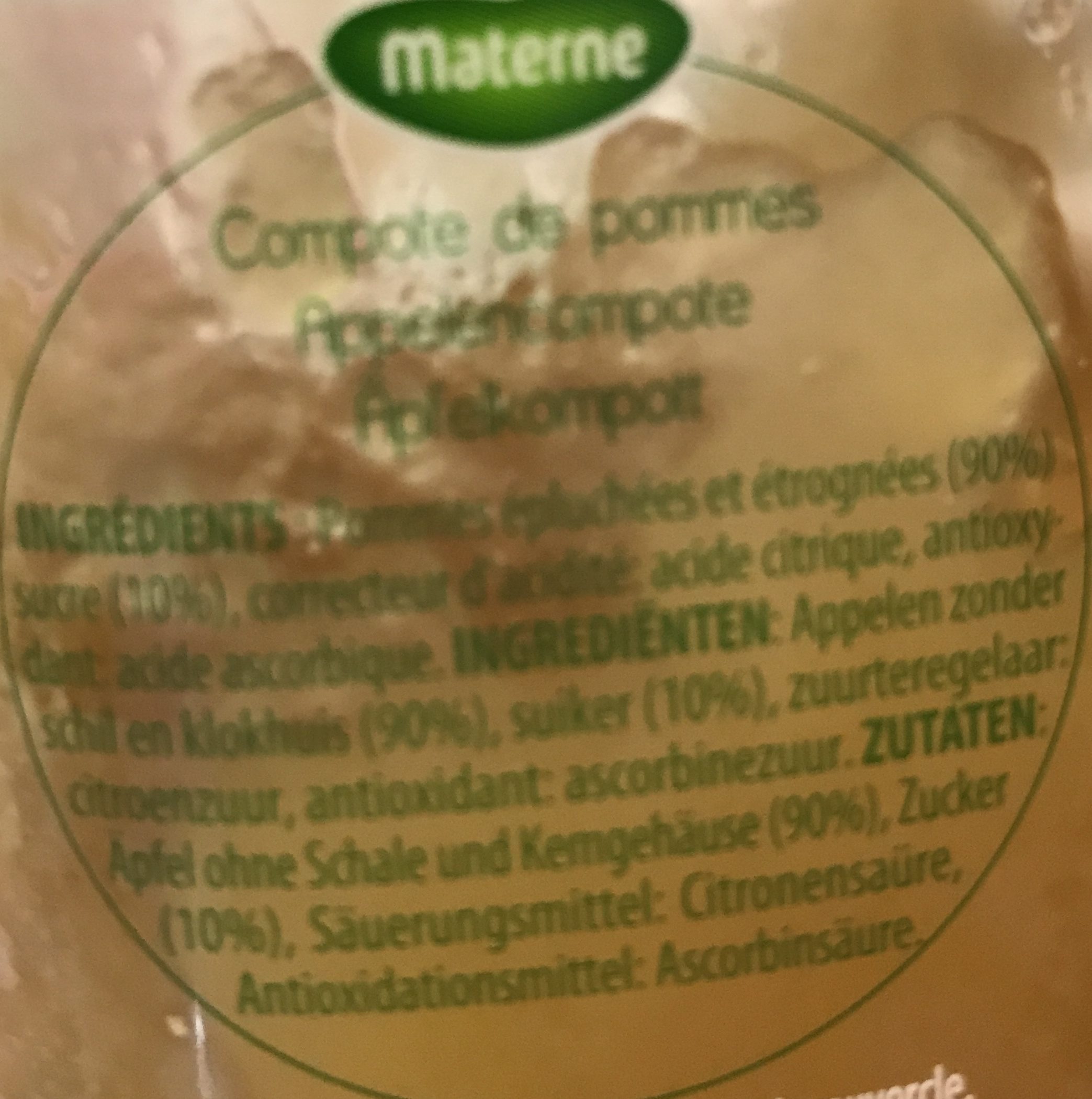 Compote Pommes - Ingredients - fr