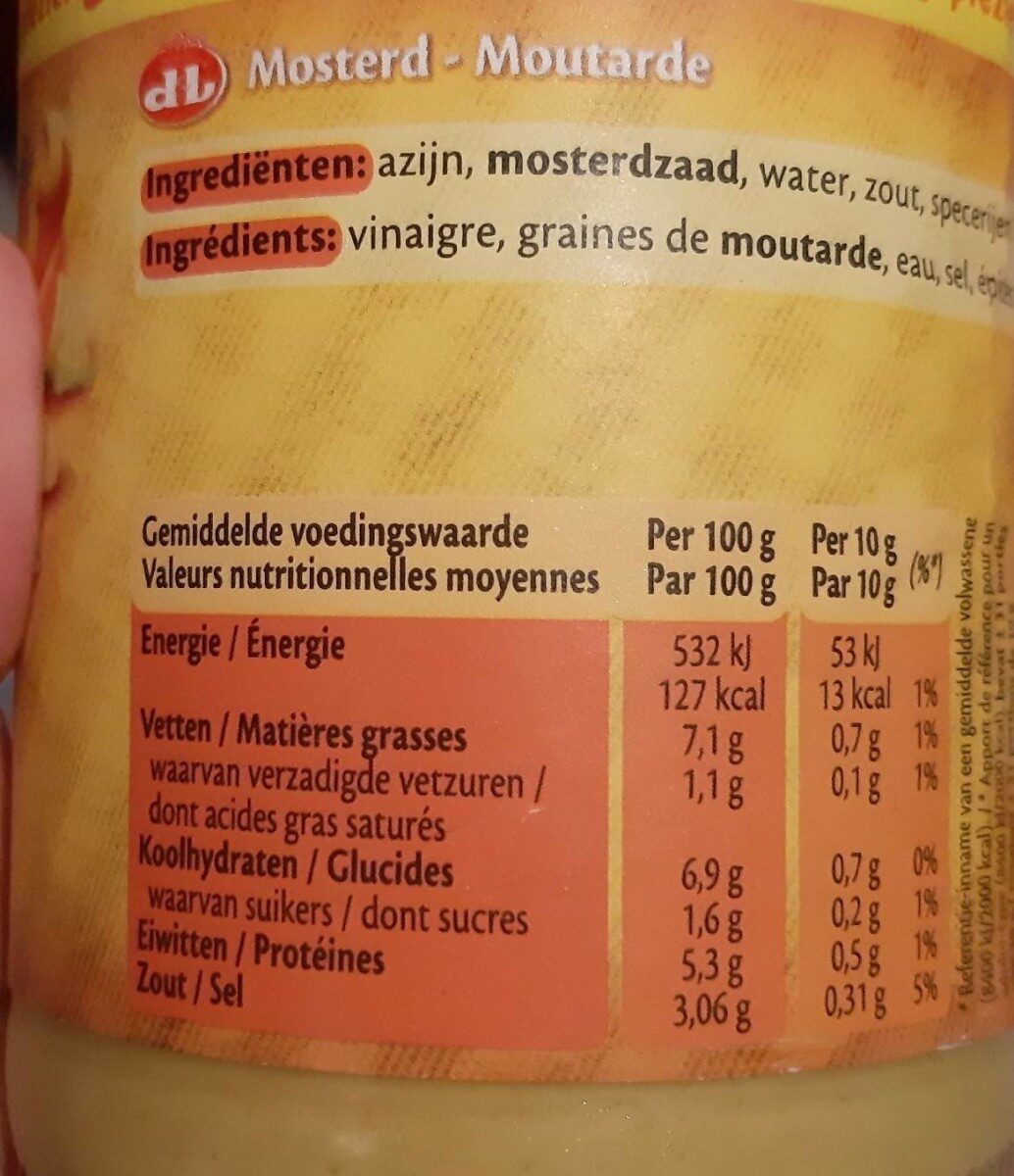 Moutarde - Voedingswaarden - fr