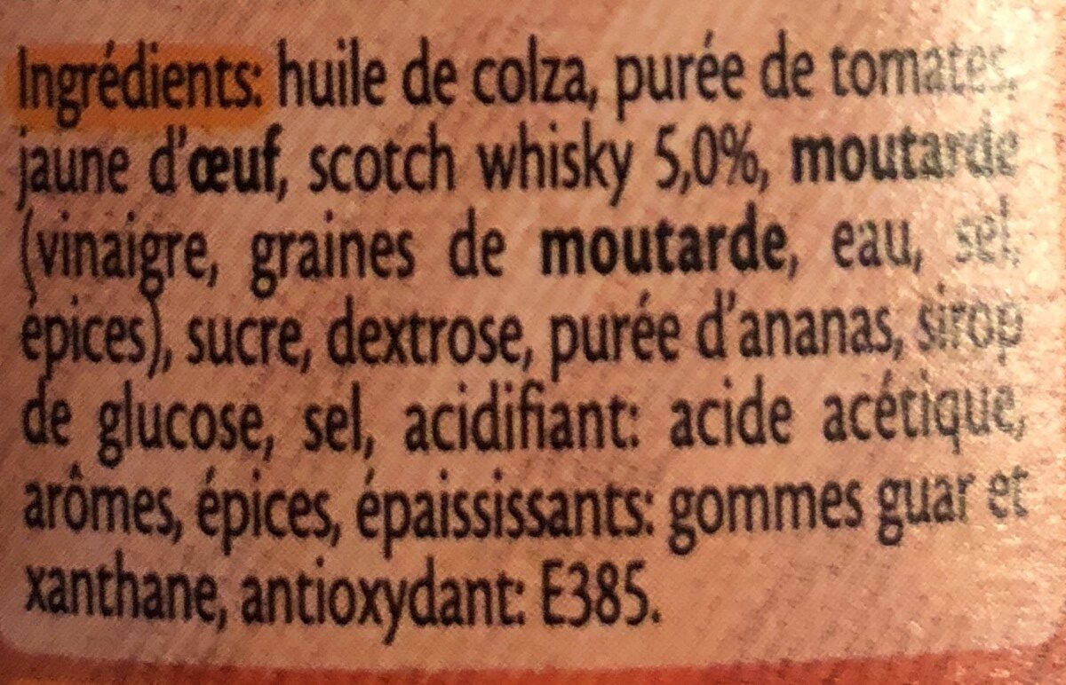 Sauce coktail royale - Ingrediënten - fr
