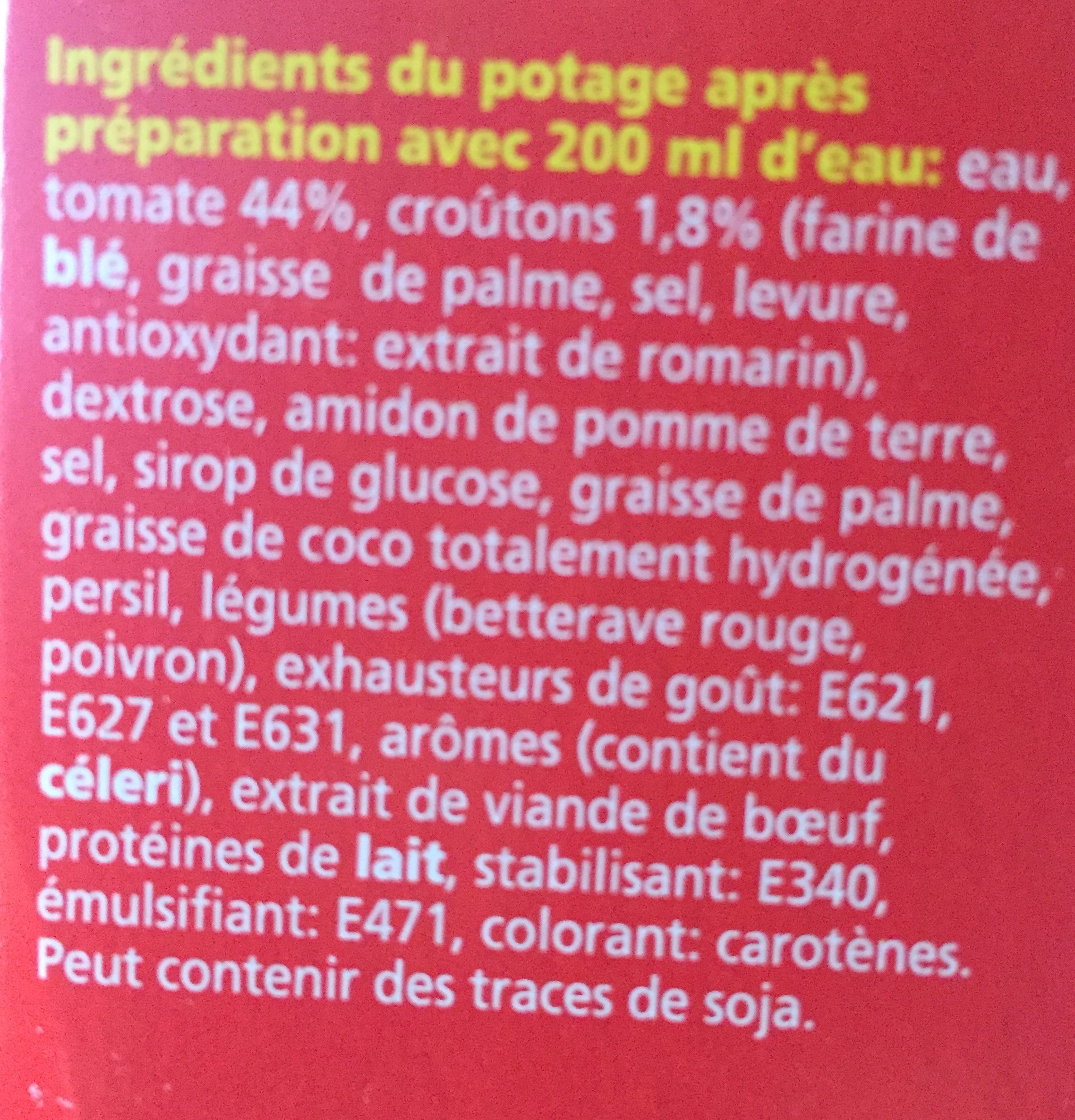 Soupe Royco Suprême De Tomates Avec Croûtons 20 Unités - Ingredientes - fr