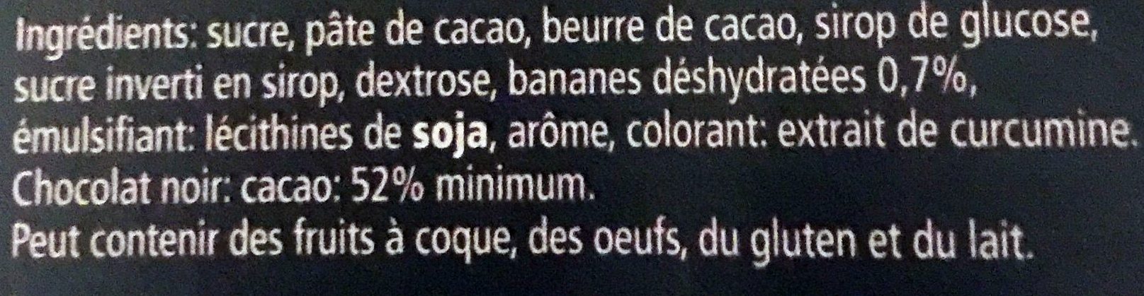 chocolat a la banane - Ingrédients