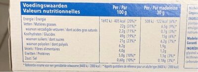 Céréal Madeleines - Tableau nutritionnel