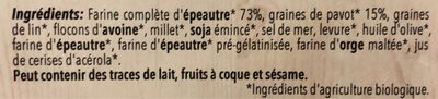Cracottes croustillantes épautre au pavot - Ingrediënten - fr