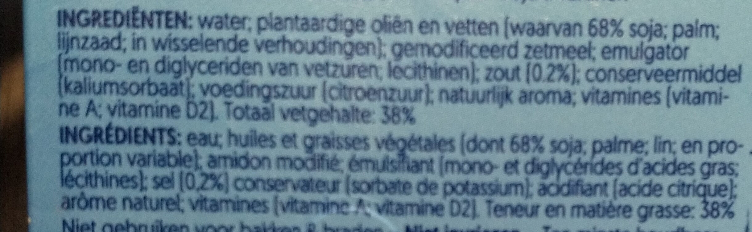 Alpro 100% végétal - Ingrediënten