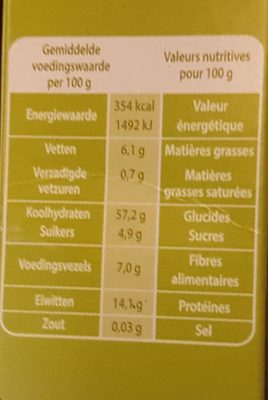Quinoa Bio - Voedingswaarden - fr