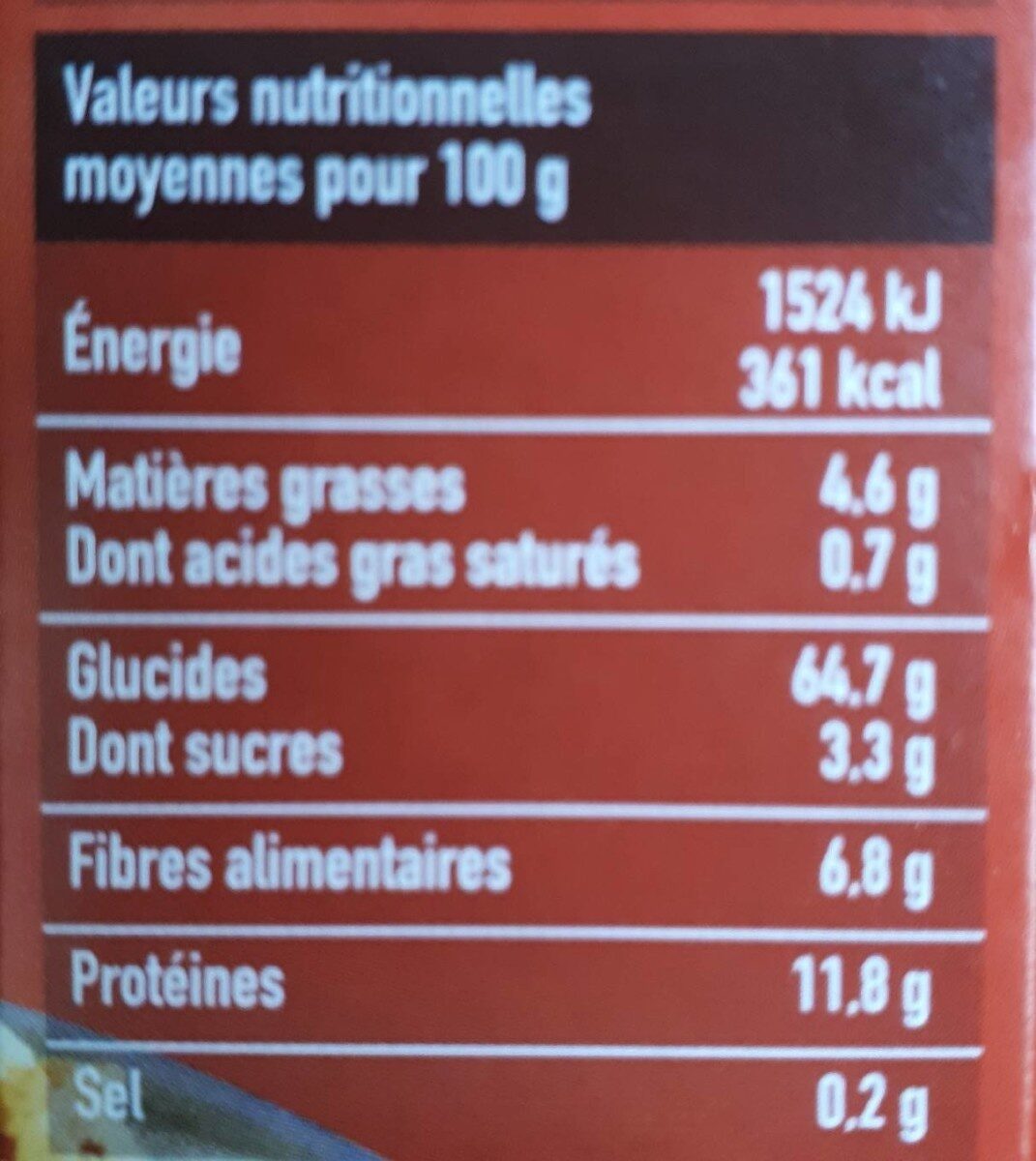 Quinoa & boulgour - Voedingswaarden - fr