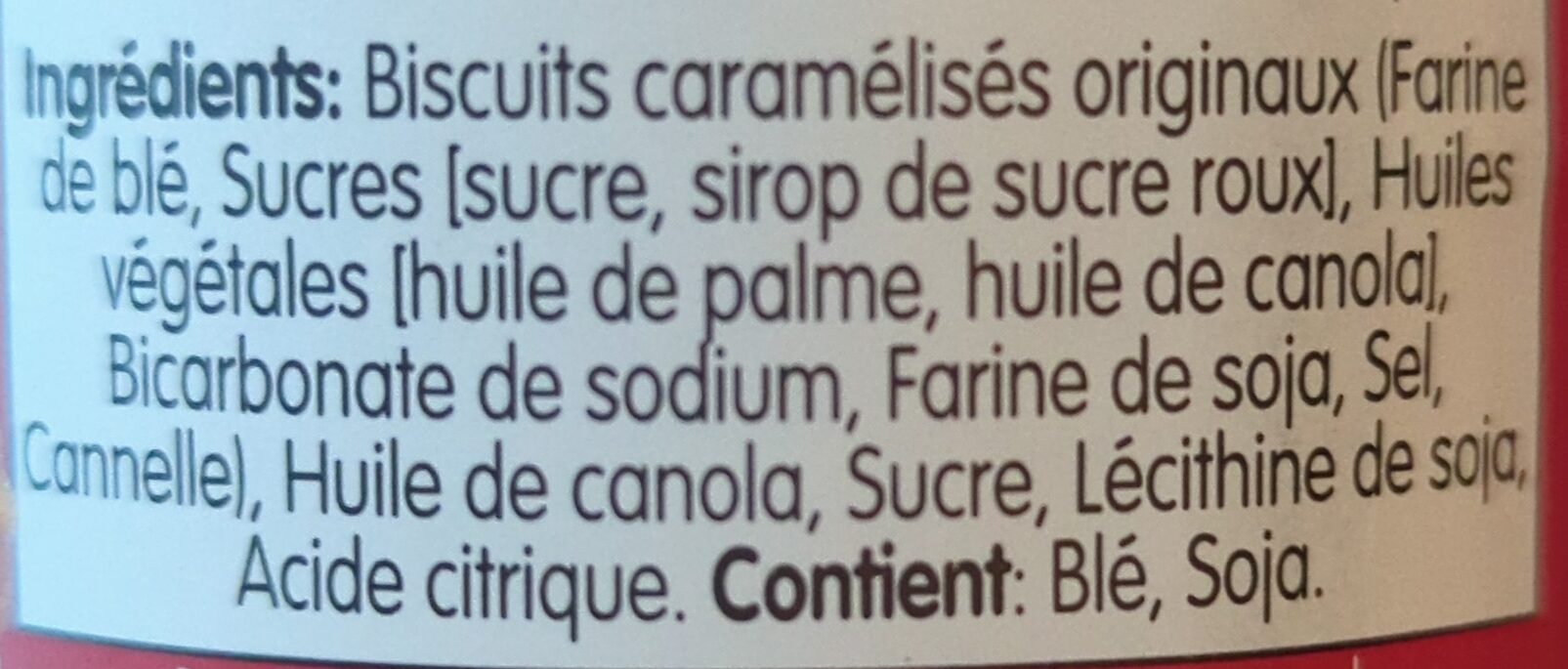 Biscoff pâte à tartiner aux biscuits - Ingredients - fr