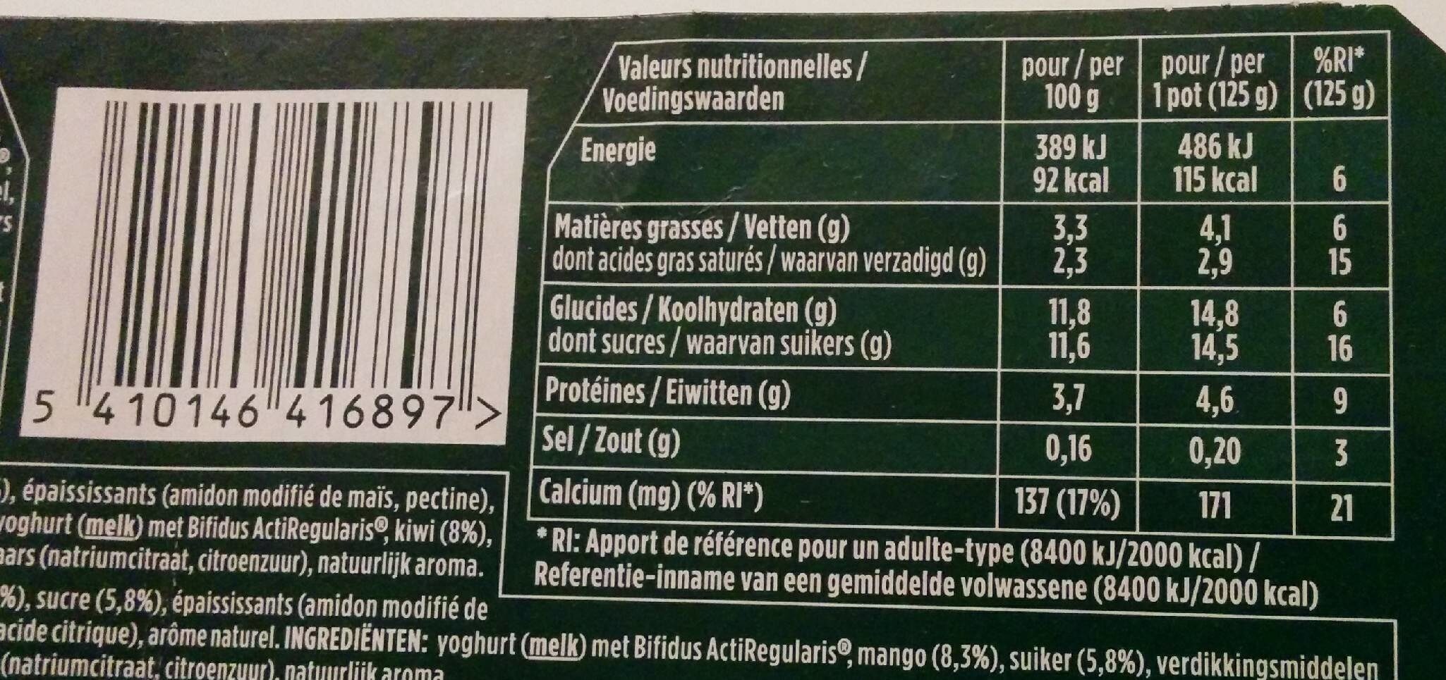Danone - Nutrition facts - fr